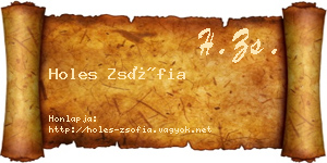 Holes Zsófia névjegykártya
