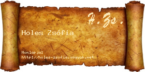 Holes Zsófia névjegykártya