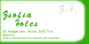 zsofia holes business card
